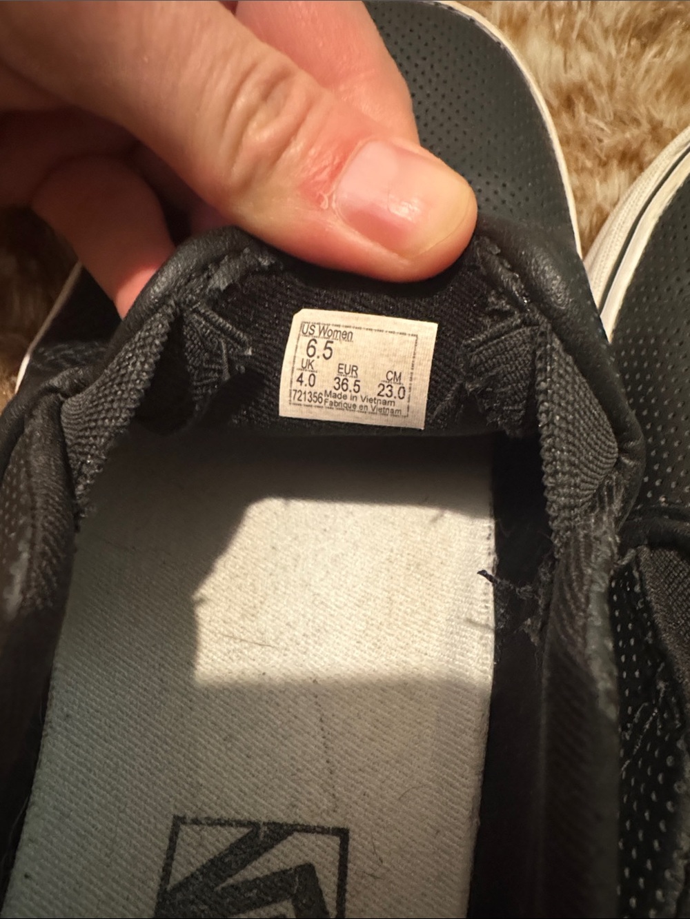 Vans Black Perforated leather Slip-On shoes - Picture 4 of 7